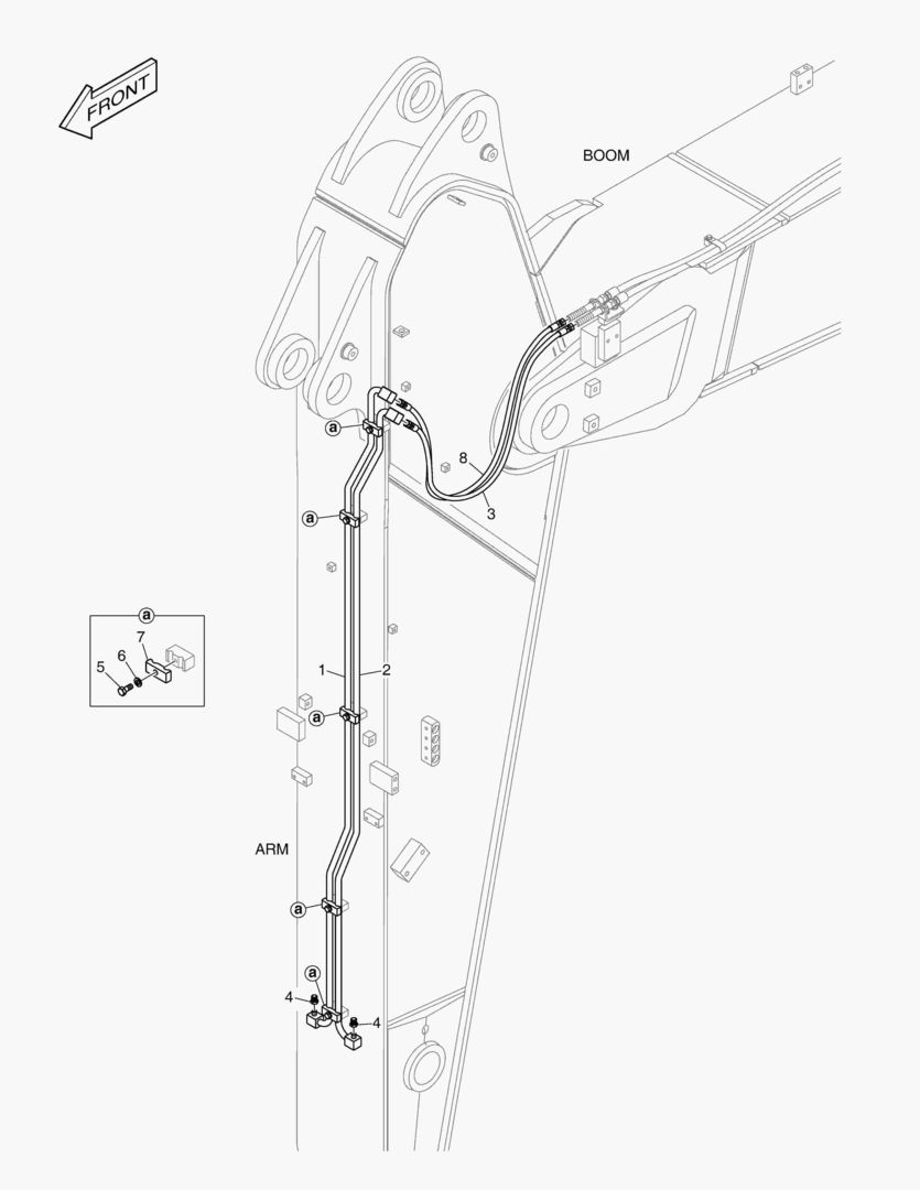6750 ARM PIPING - QUICK CLAMP(ARM 2.6m)