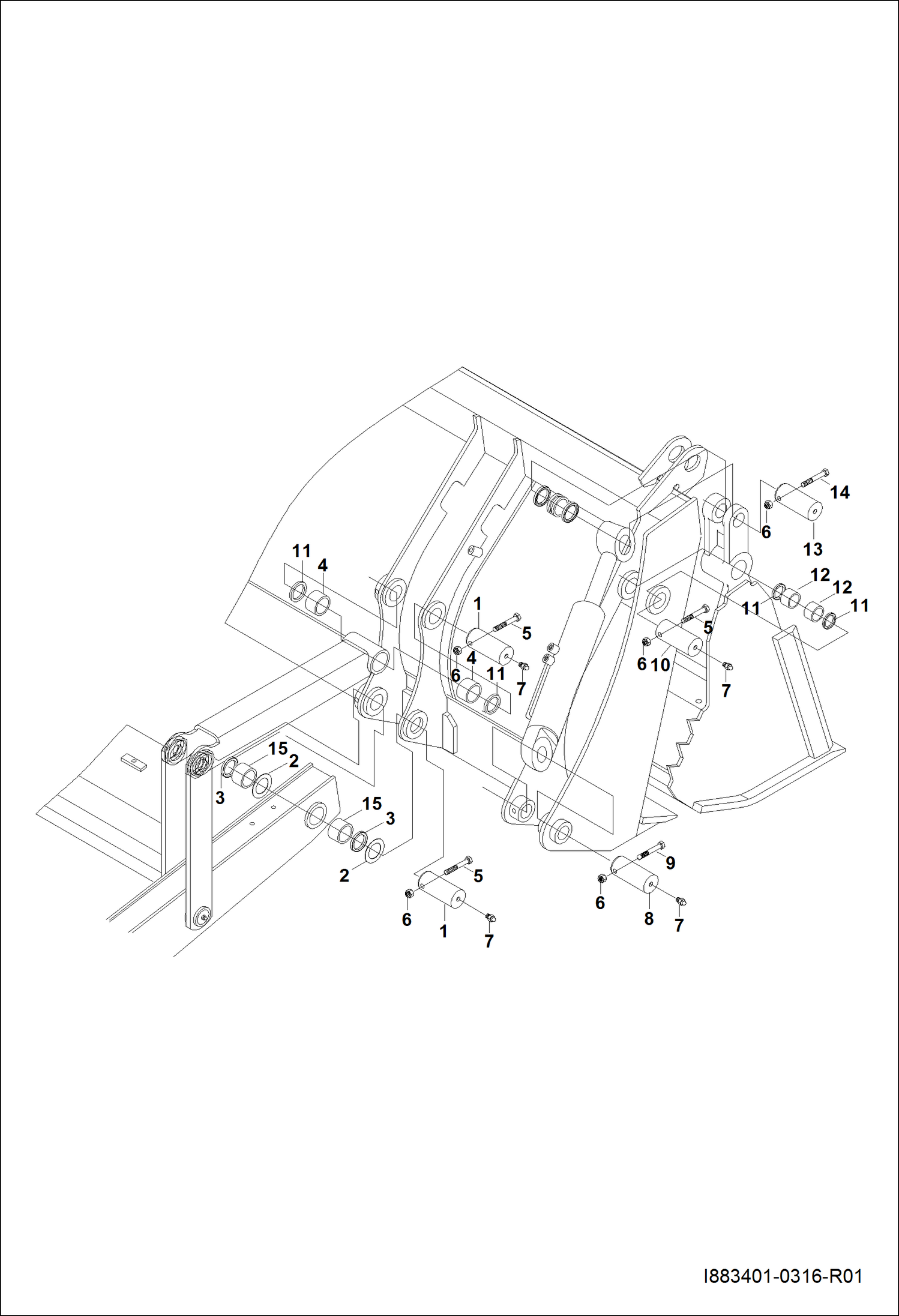 ДЕТАЛИ ДЛЯ СОЕДИНЕНИЯ ПЕРЕДНЕЙ КОВШОВОЙ СТРЕЛЫ
