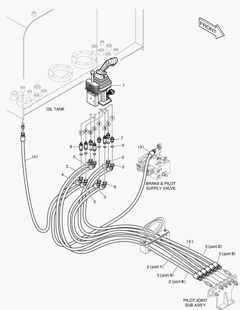 ТРУБОПРОВОД СЕРВОУПРАВЛЕНИЯ - ДЖОЙСТИК