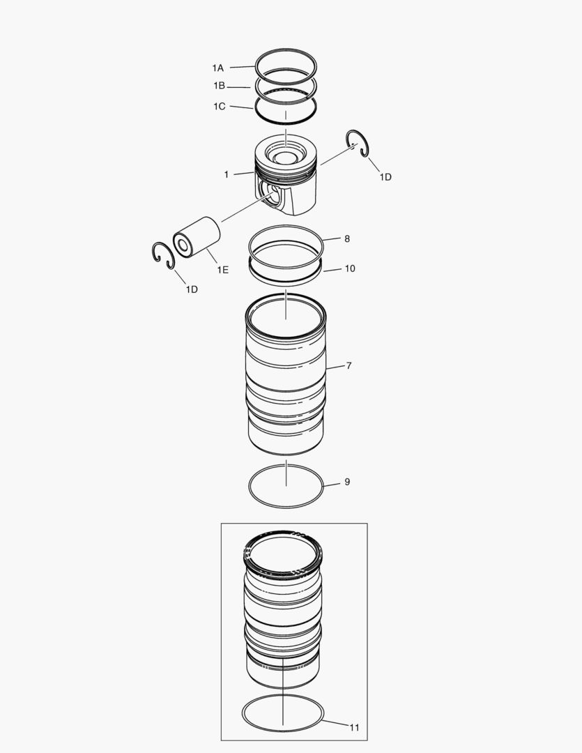 G010-290 REPAIR KIT; PISTON AND CYLINDER