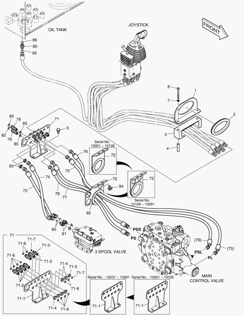 Схема ТРУБОПРОВОД СЕРВОУПРАВЛЕНИЯ - 3-Й РЫЧАГ