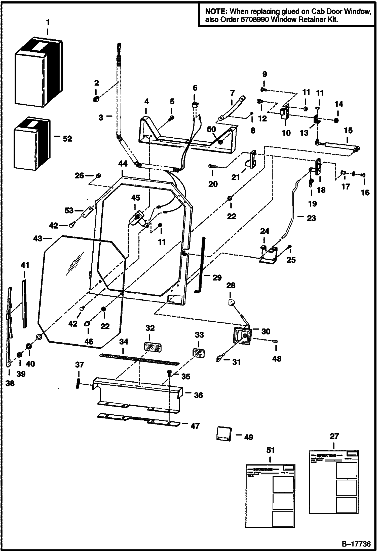 Схема ДВЕРЦА КАБИНЫ (ПРАВОСТОРОННЯЯ ПРИКРЕПЛЯЕТЬСЯ НА ПЕТЛЯХ)