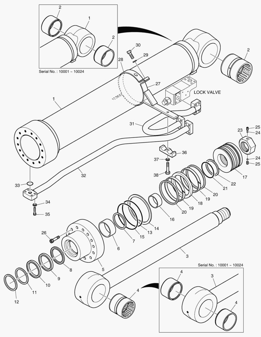 ЦИЛИНДР СТРЕЛЫ(ПРАВОСТОРОННИЙ)-ГИДРОЗАМОК