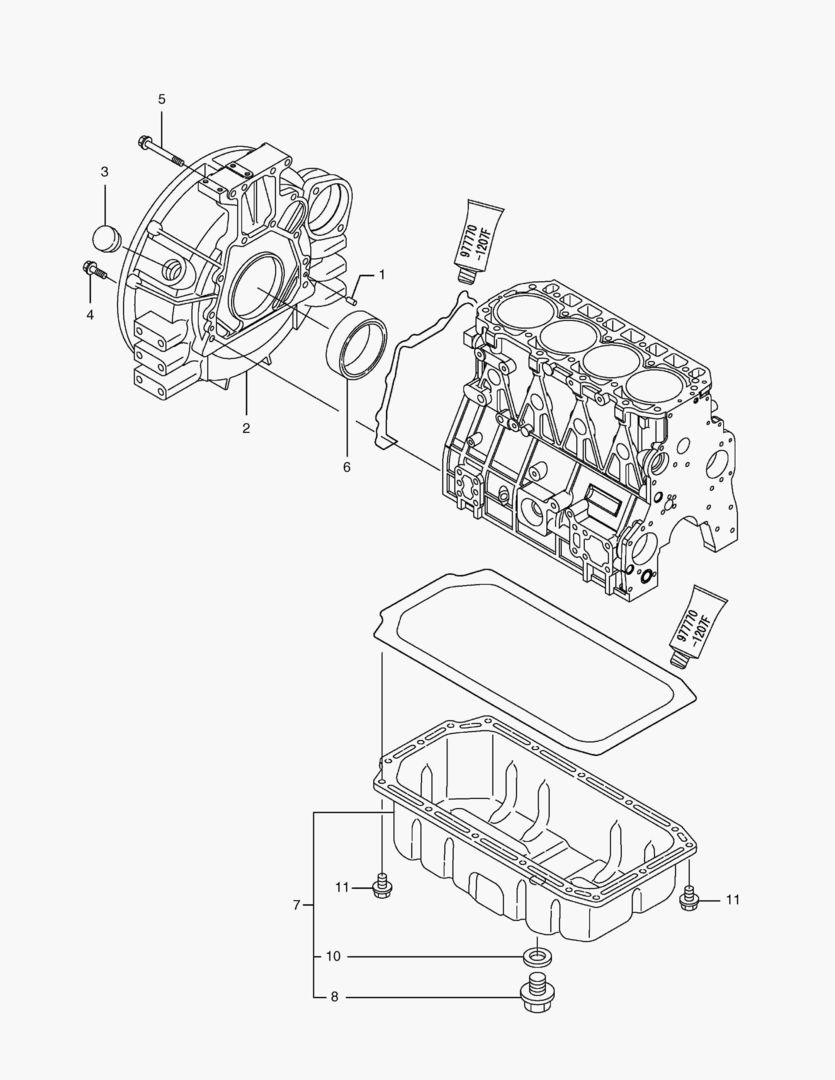 013 FLYWHEEL HOUSING & OIL PAN