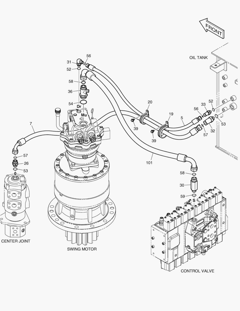 1290 OIL COOLER PIPING(3) - SWING DEVICE