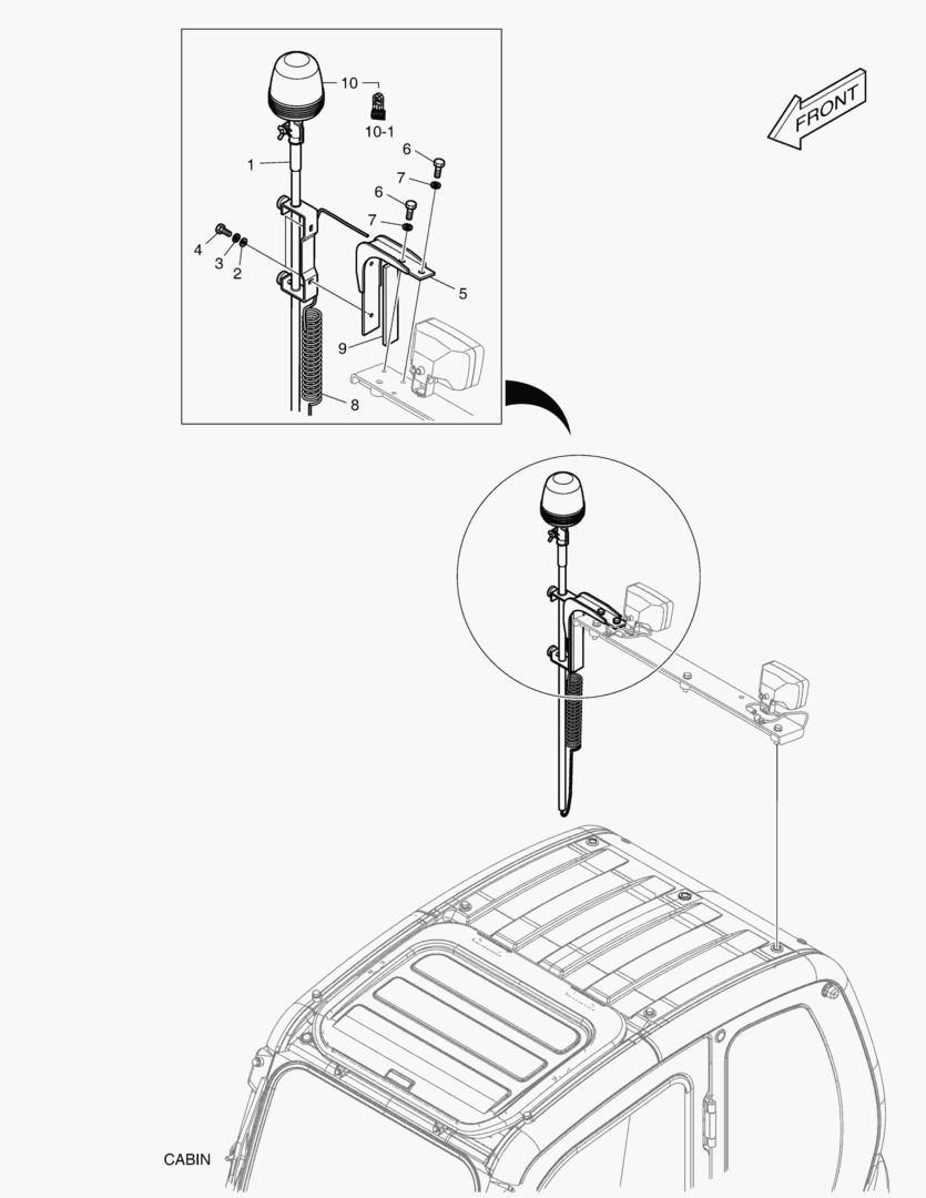 Спецтехника 7080 ROTATING BEACON(TELESCOPIC) WITH LAMP [1001~1005] - главное фото