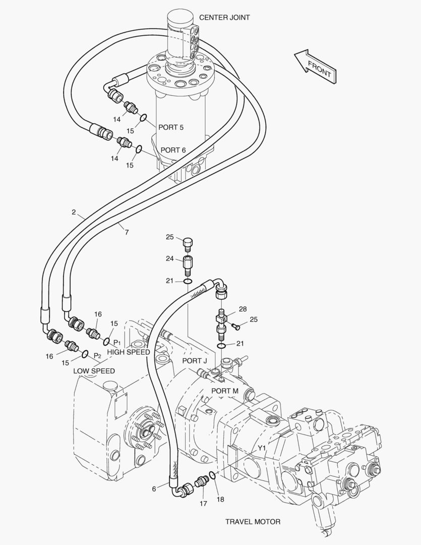 Спецтехника 2205 PROPELLING PIPING(2)-GEARSHIFT,TEST PORT [1147~]