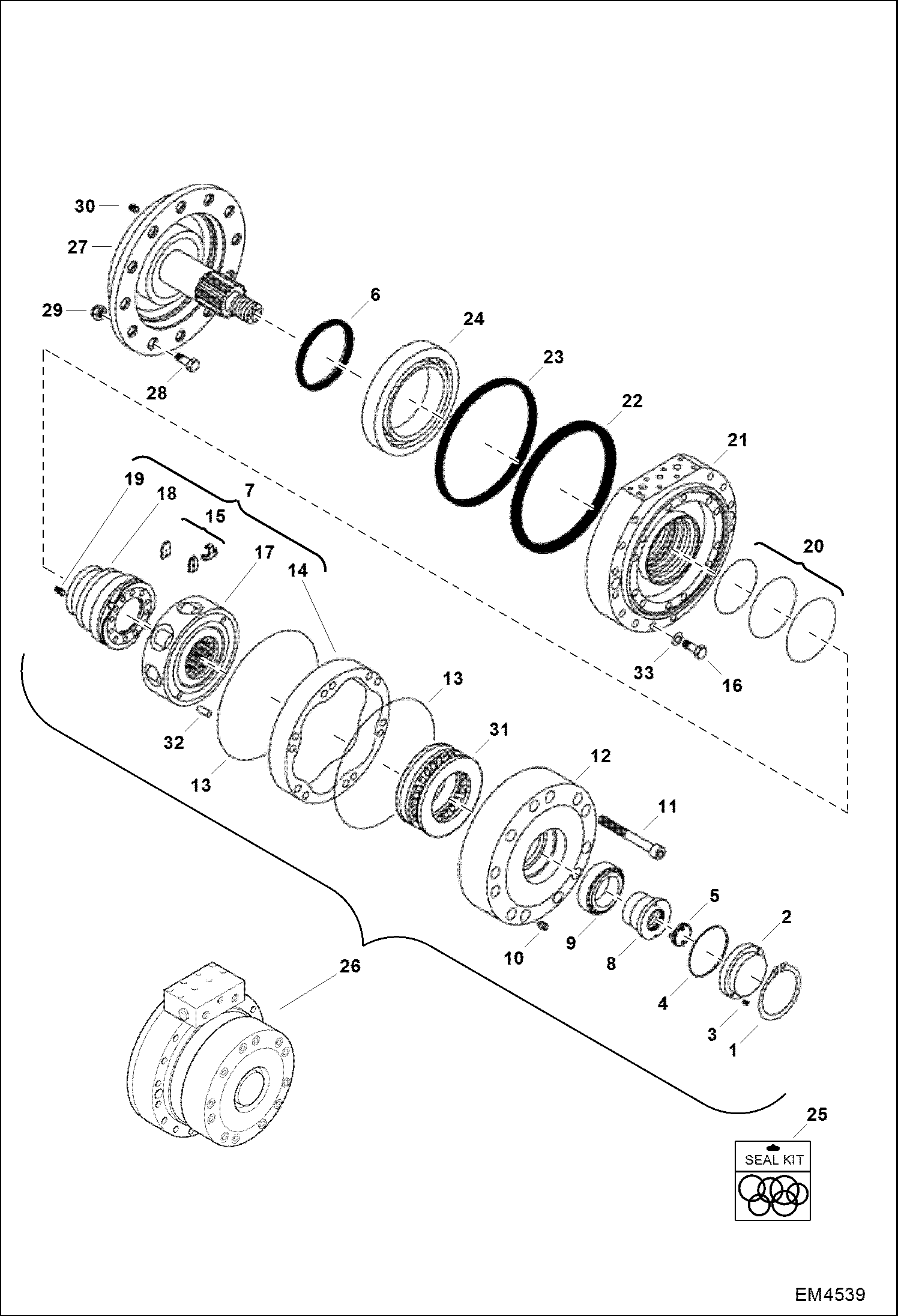 ПИЛА (ГИДРАВЛИЧЕСКИЙ ДВИГАТЕЛЬ) (СЕРИЙНЫЙ НОМЕР AR2K00114 И НИЖЕ)