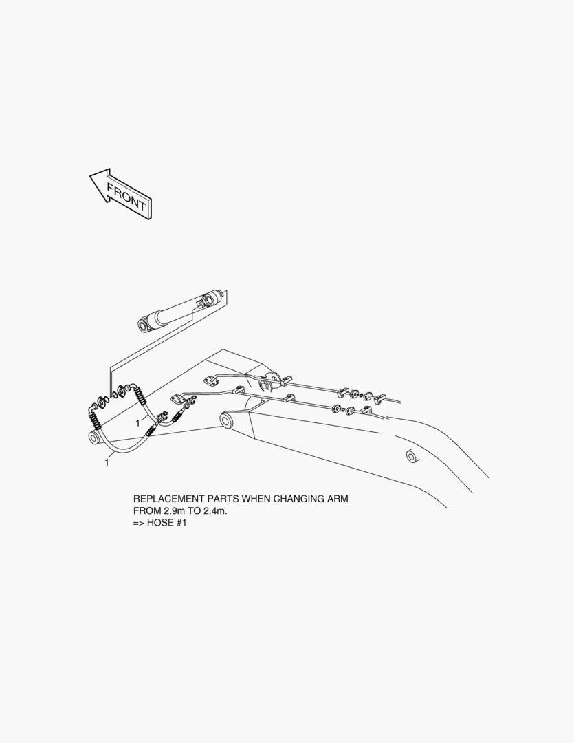 ПЕРЕДНИЙ ТРУБОПРОВОД-2.4 м РУКОЯТЬ