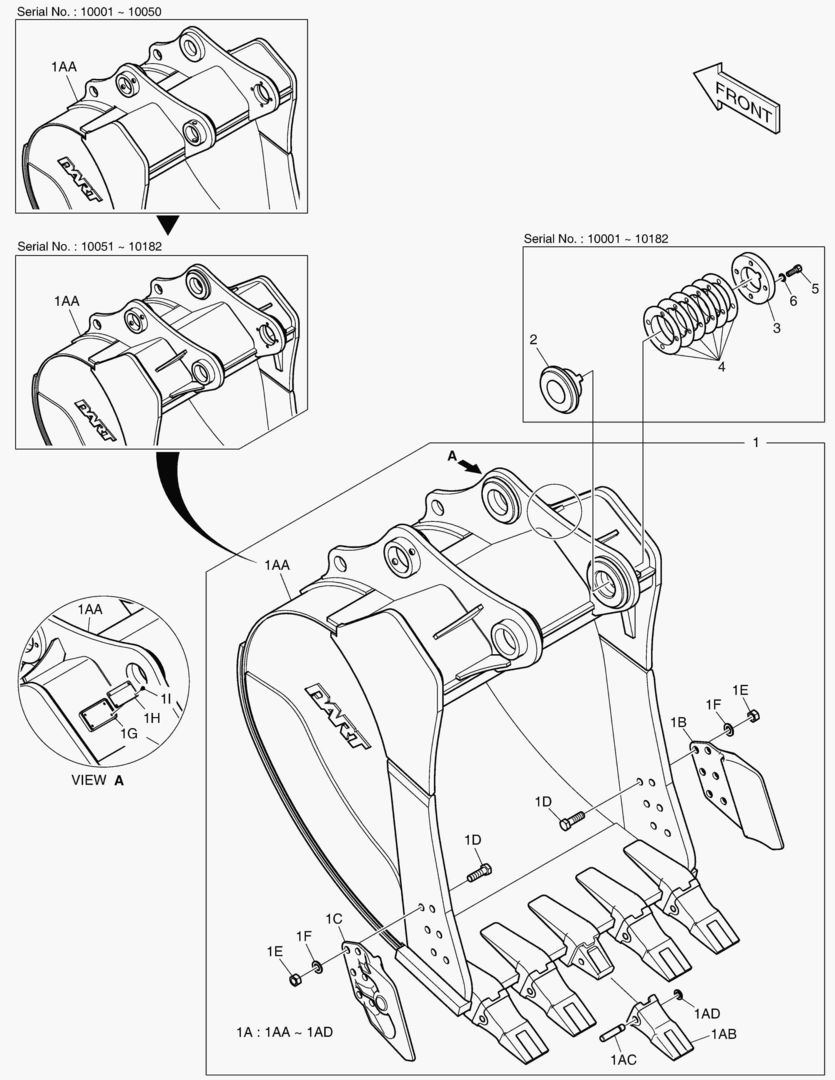 6870 BUCKET ASS`Y - 1.42mВі(48`) - SIDE PIN [10001~10231]