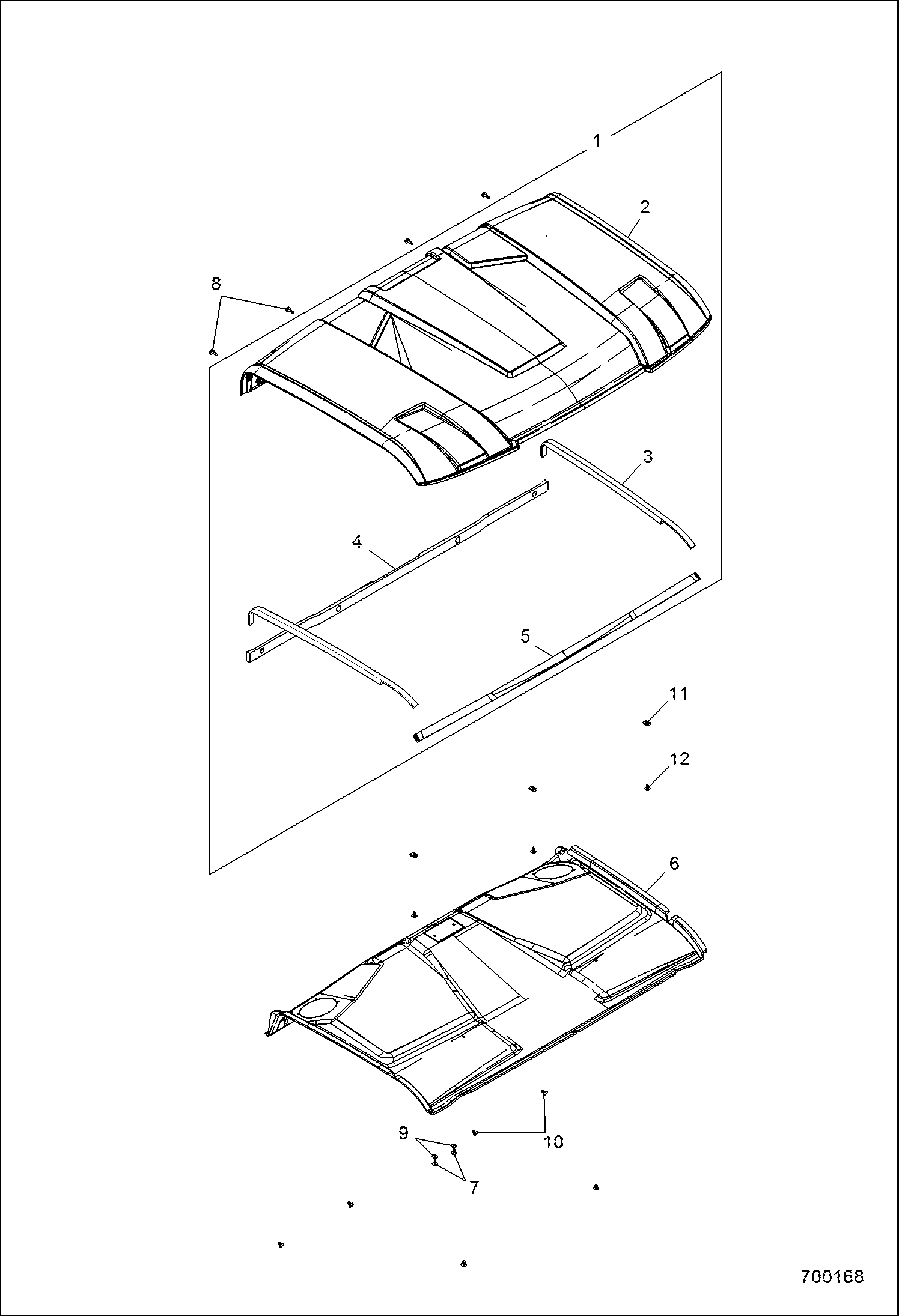 КОРПУС, КРЫША (С КАБИНОЙ)