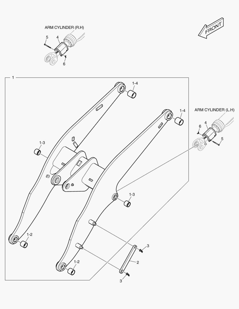 РУКОЯТЬ ПОГРУЗЧИКА - ДЛИННАЯ СТРЕЛА
