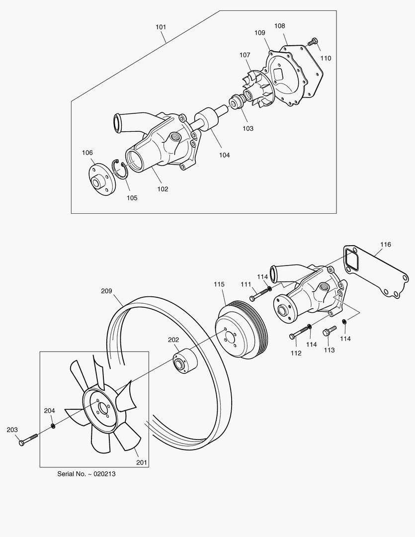 012 WATER PUMP & COOLING FAN