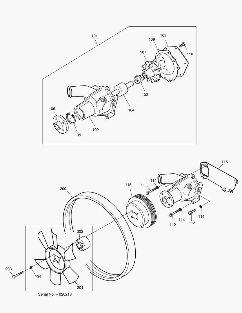 012 WATER PUMP & COOLING FAN