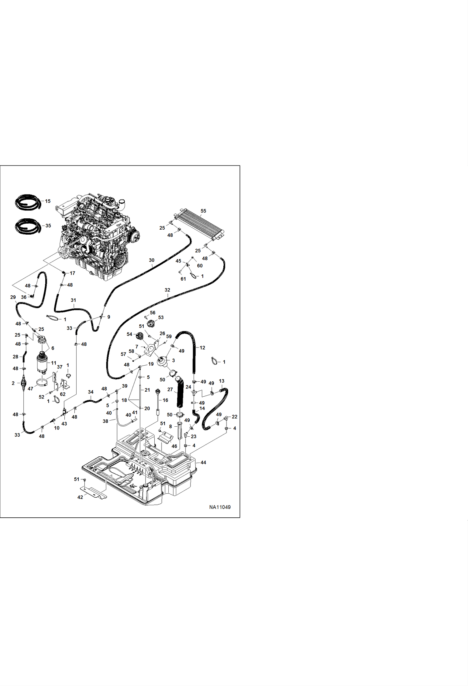 ДВИГАТЕЛЬ И КРЕПЕЖНЫЕ ДЕТАЛИ (СИСТЕМА ПОДАЧИ ТОПЛИВА) (СЕРИЙНЫЙ НОМЕР AT5T11221 И ВЫШЕ)