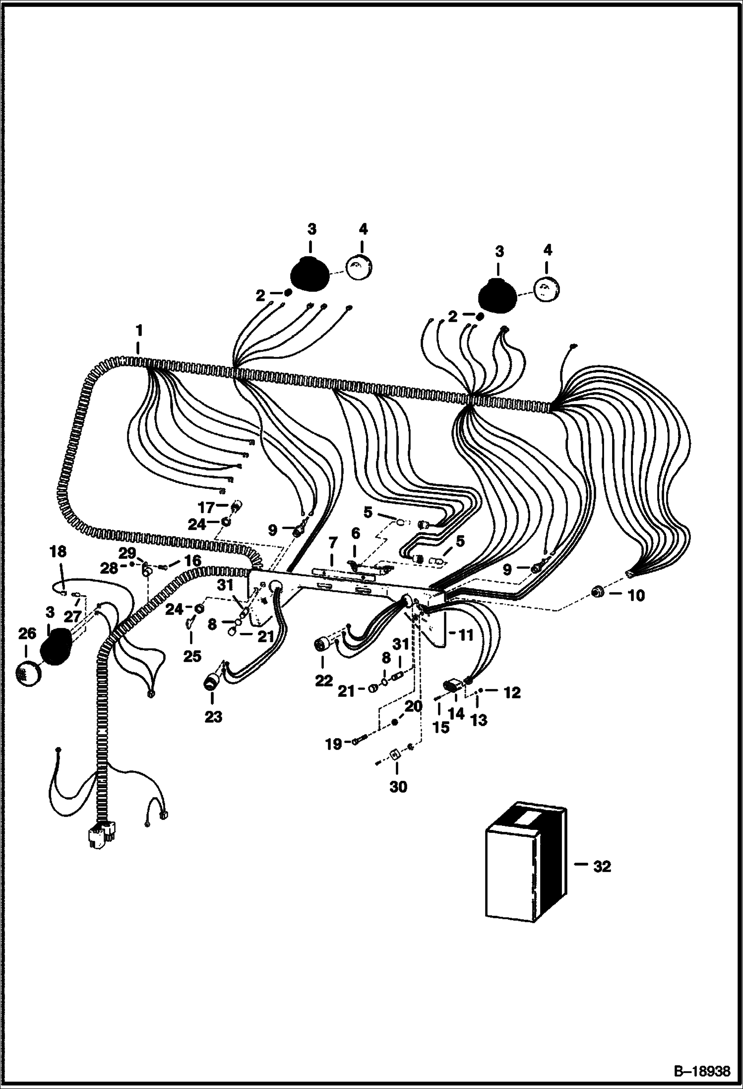 Схема ЭЛЕКТРОСХЕМА КАБИНЫ (СЕРИЙНЫЙ НОМЕР 12164 И НИЖЕ)