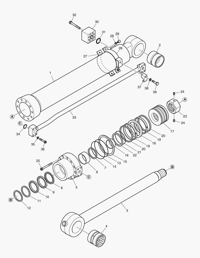 4290 BUCKET CYLINDER - ARM 2.4m [1001~1307]