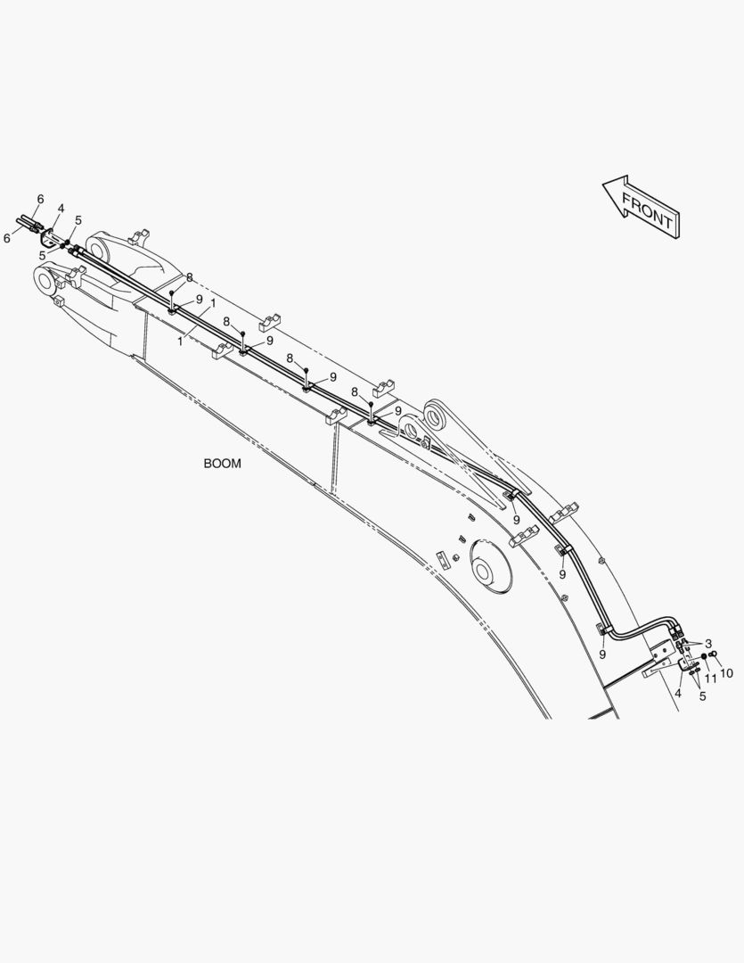 ГИДРОСИСТЕМА СТРЕЛЫ - БЫСТРОУСТАНАВЛИВАЕМЫЙ ФИКСАТОР(СТРЕЛА 4.6 м)