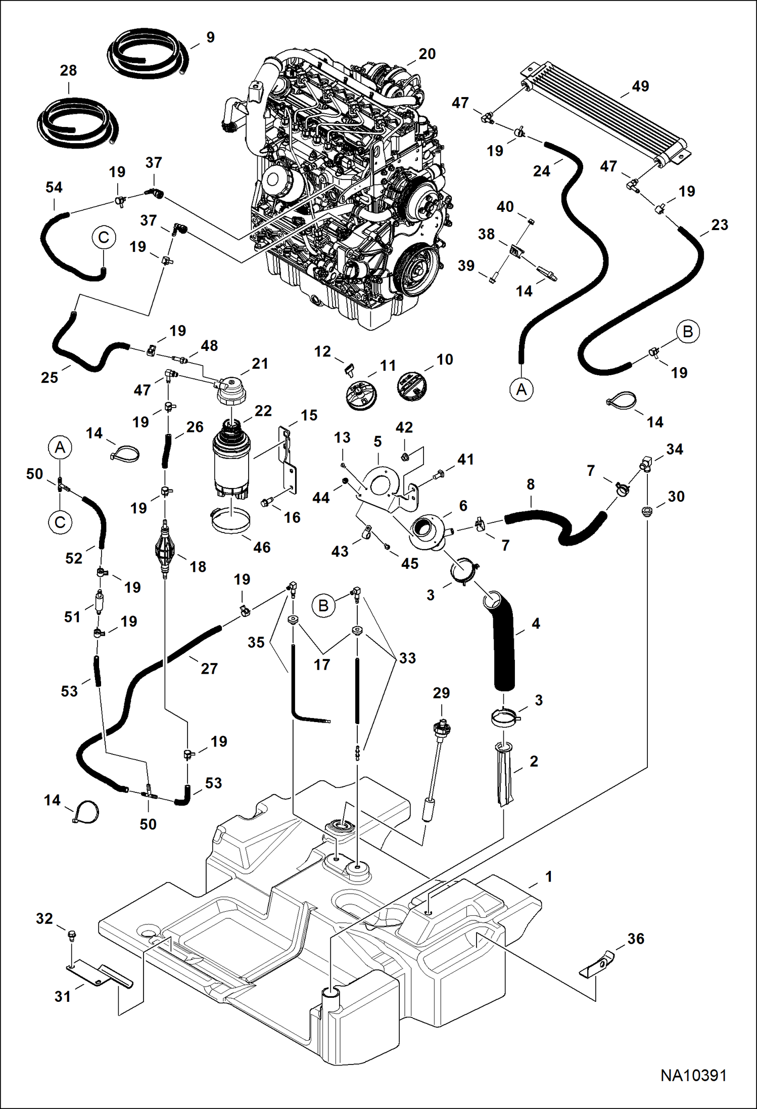ДВИГАТЕЛЬ И КРЕПЕЖНЫЕ ДЕТАЛИ (СИСТЕМА ПОДАЧИ ТОПЛИВА) (СЕРИЙНЫЙ НОМЕР B37811001 - 11103)