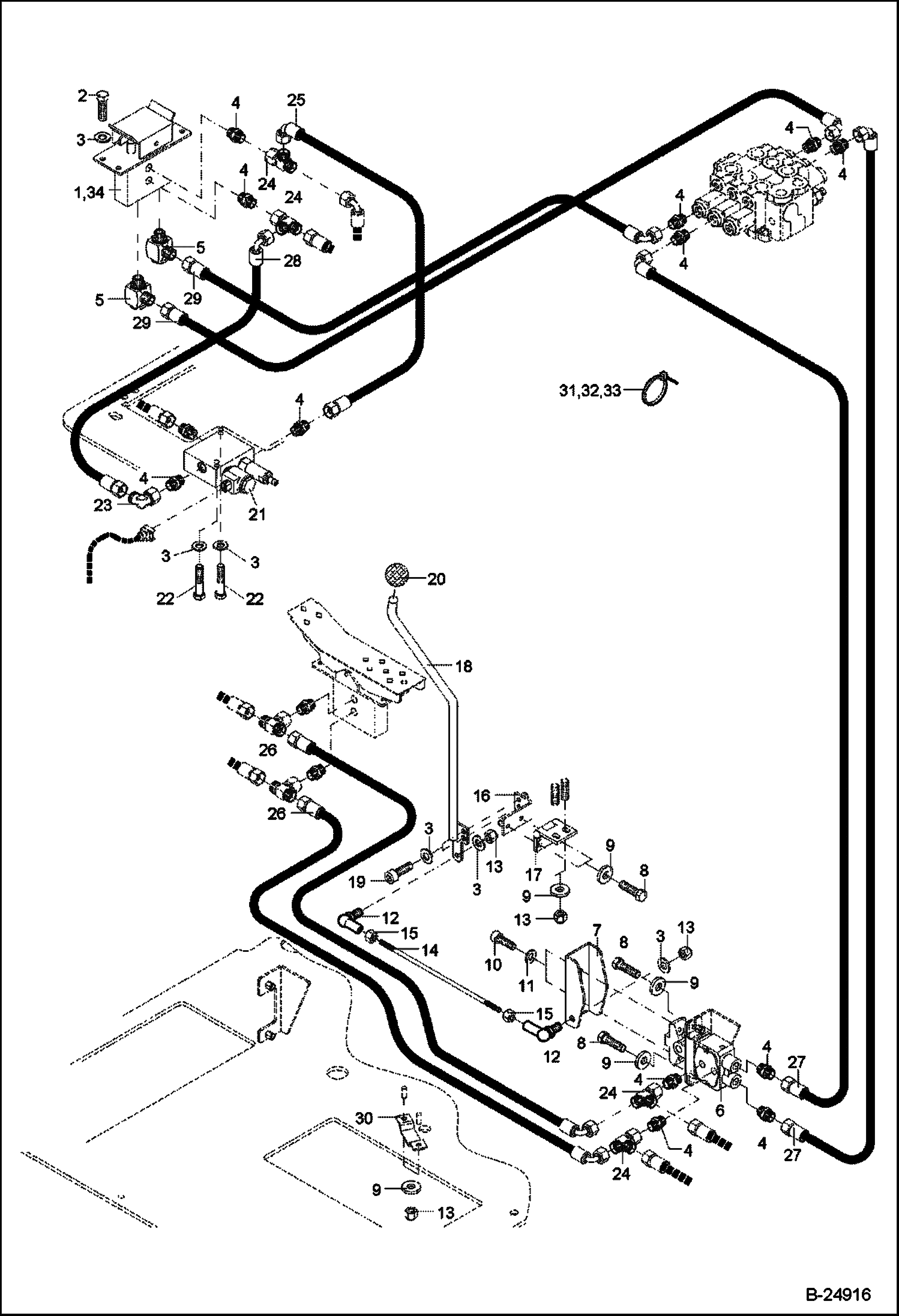 Схема ГИДРОУСТАНОВКА СЕРВОУПРАВЛЕНИЕ - БУЛЬДОЗЕРНЫЙ ОТВАЛ , ШАРНИРНОЕ СОЕДИНЕНИЕ 5289 11379 И НИЖЕ