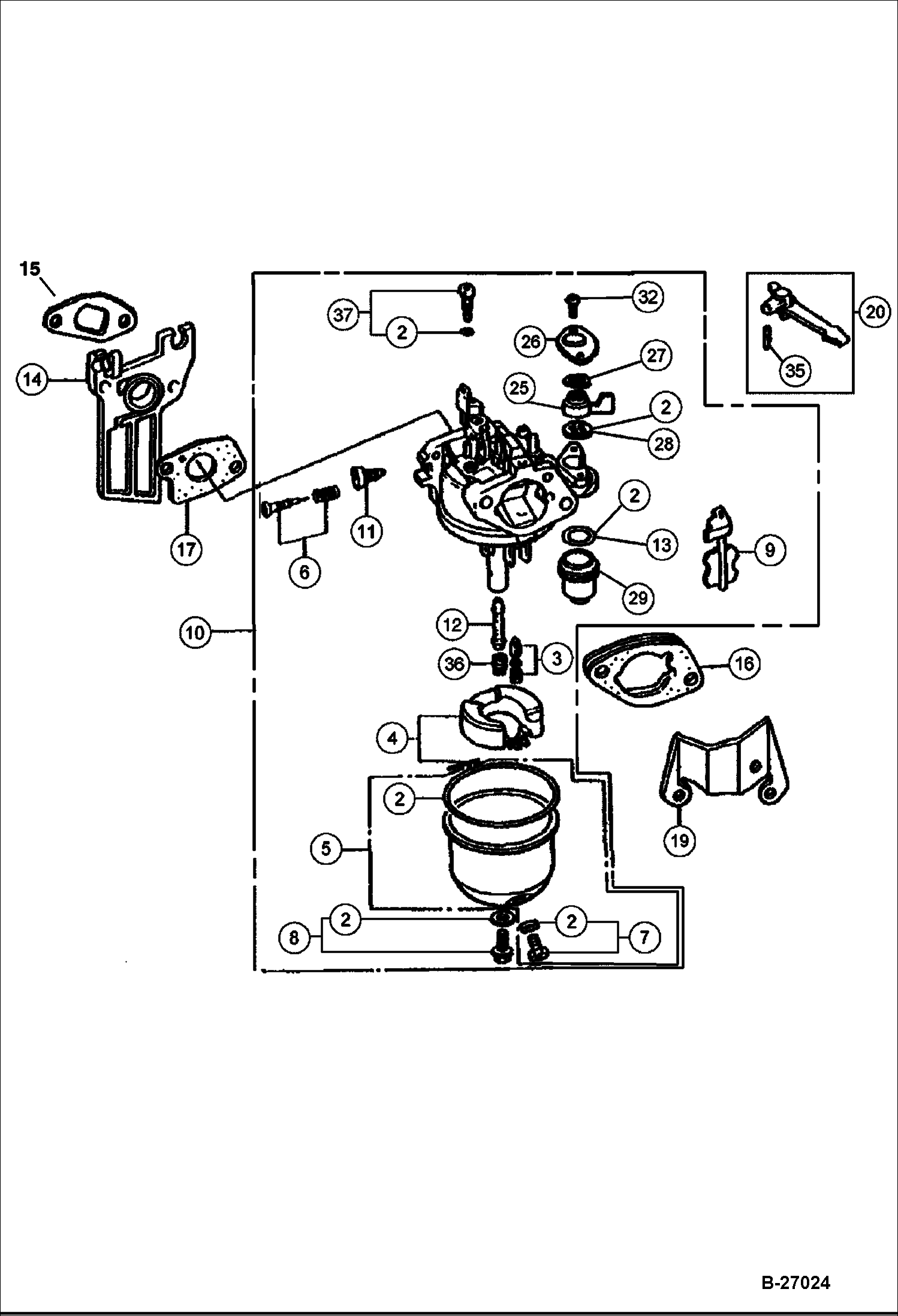 ДВИГАТЕЛЬ (КАРБЮРАТОР) BC19, BC22