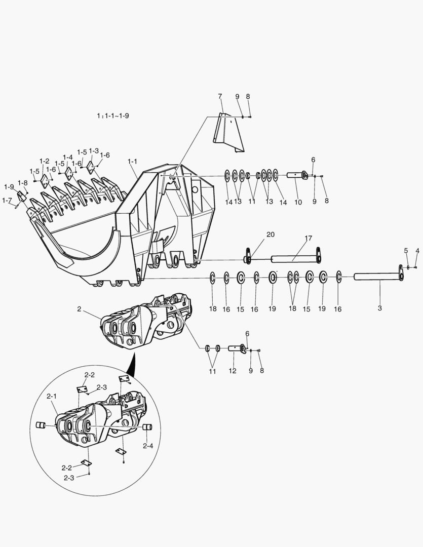5670 BUCKET ASS`Y-DISCHARGE SIDE