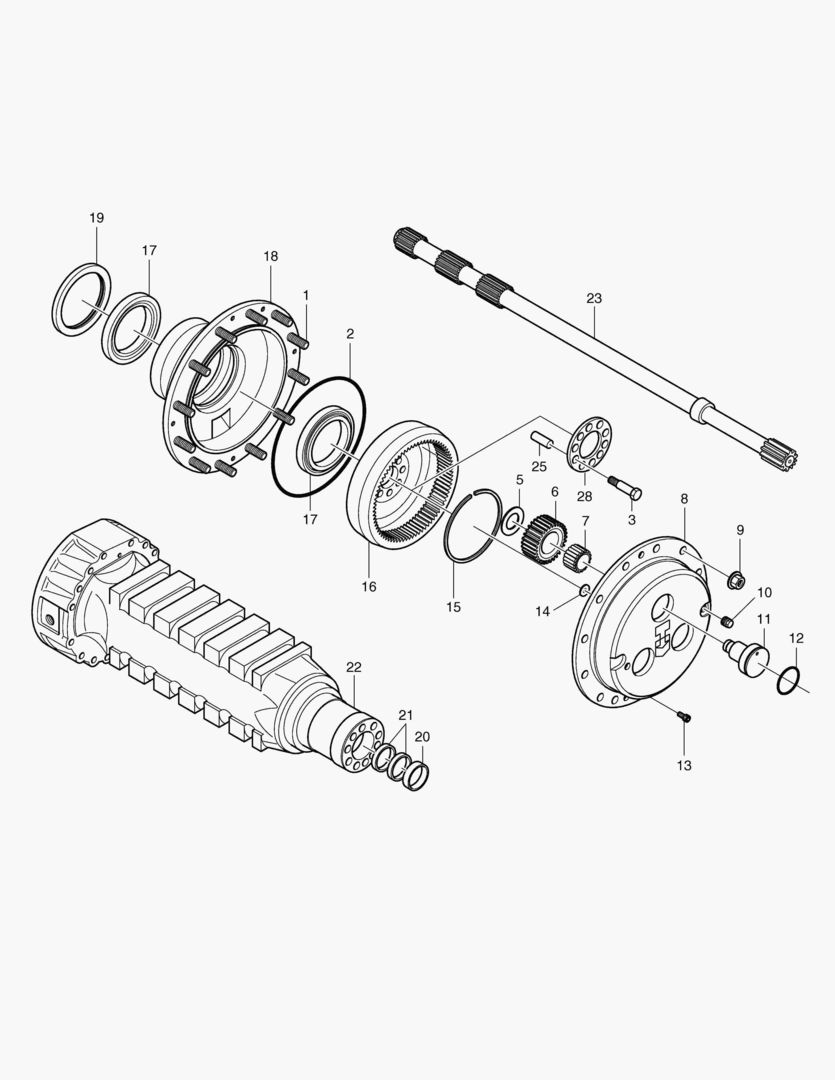 ПЛАНЕТАРНАЯ ПЕРЕДАЧА-ПЕРЕДНЯЯ ОСЬ