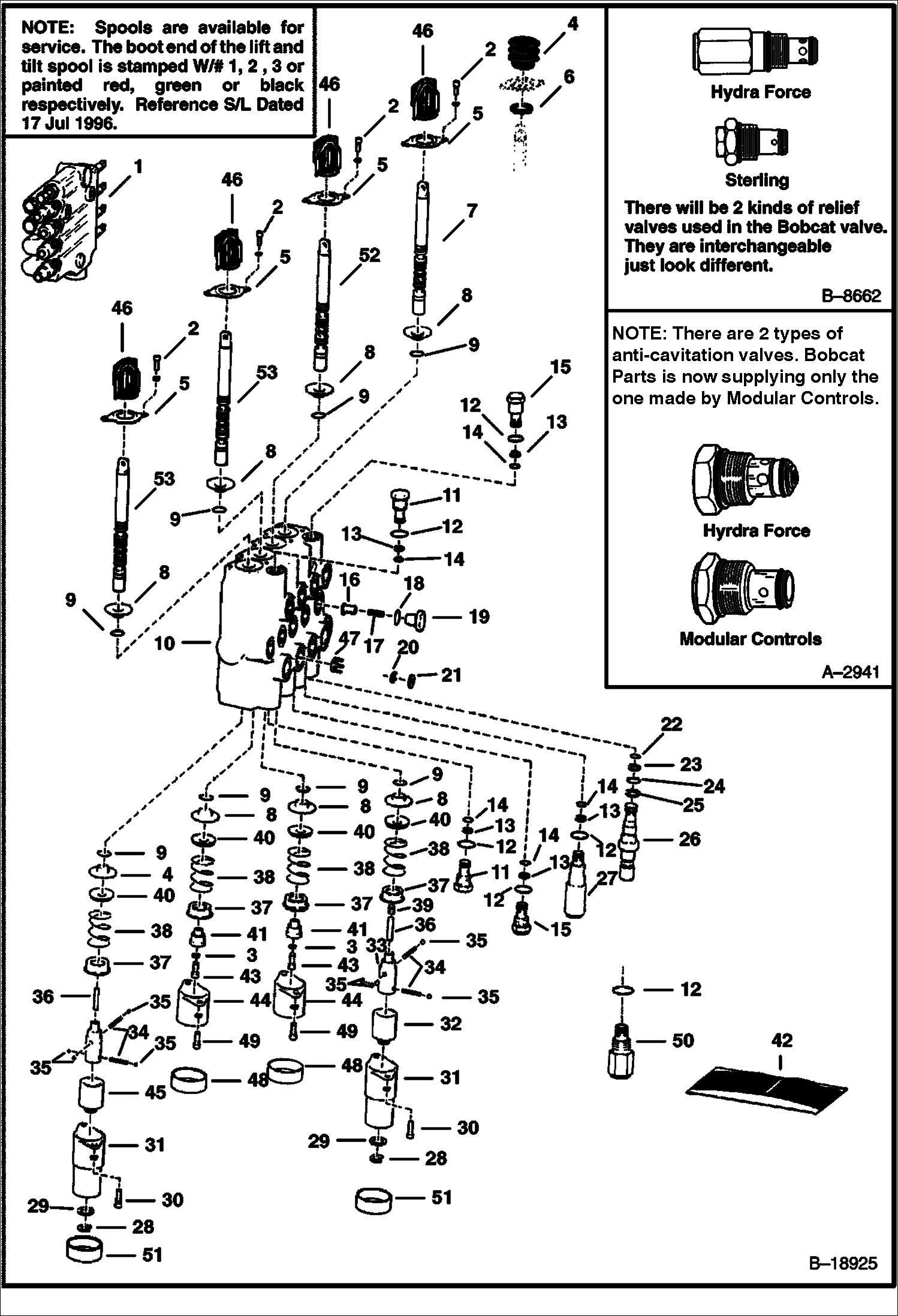 Схема ГИДРАВЛИЧЕСКИЙ РЕГУЛИРУЮЩИЙ КЛАПАН (СЕРИЙНЫЙ НОМЕР 15001 И ВЫШЕ)