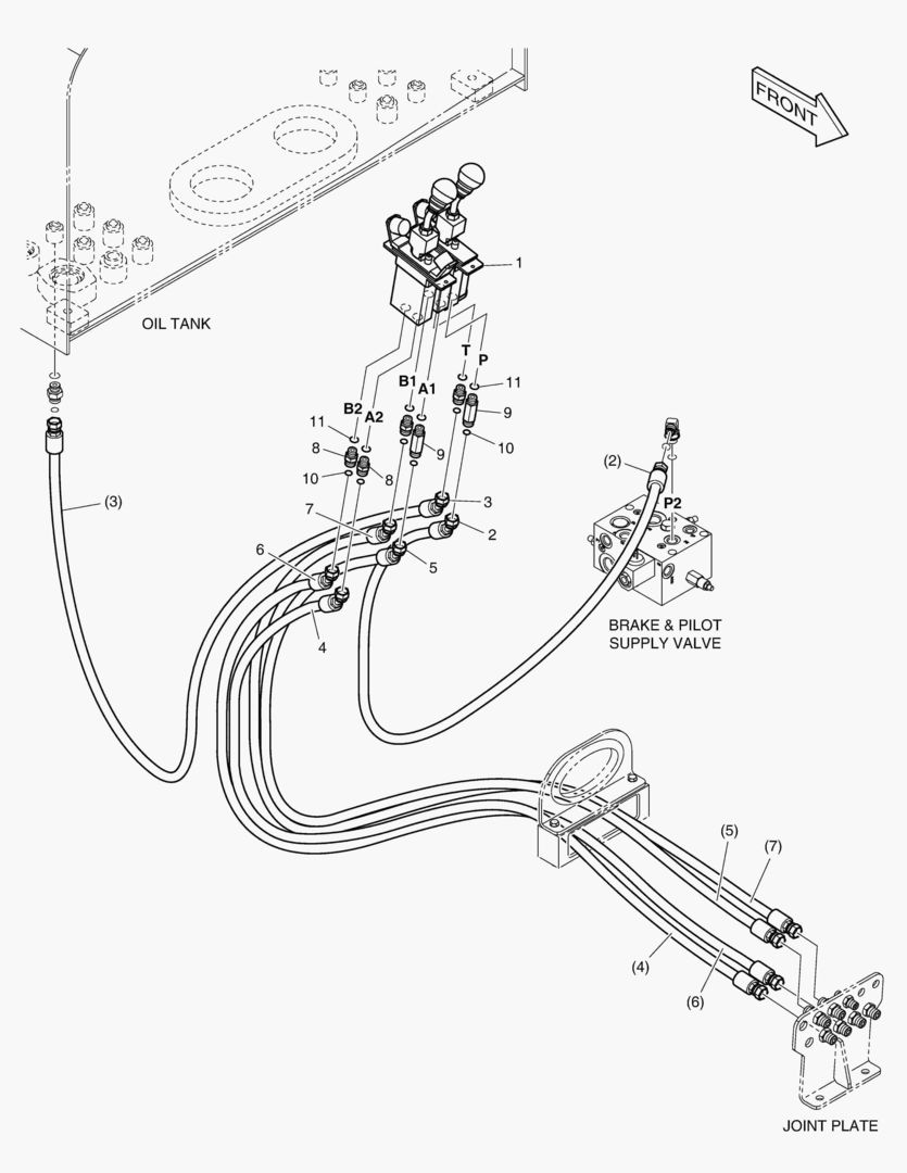 ТРУБОПРОВОД СЕРВОУПРАВЛЕНИЯ - ПАЛЕЦ + 2 КАТУШКИ