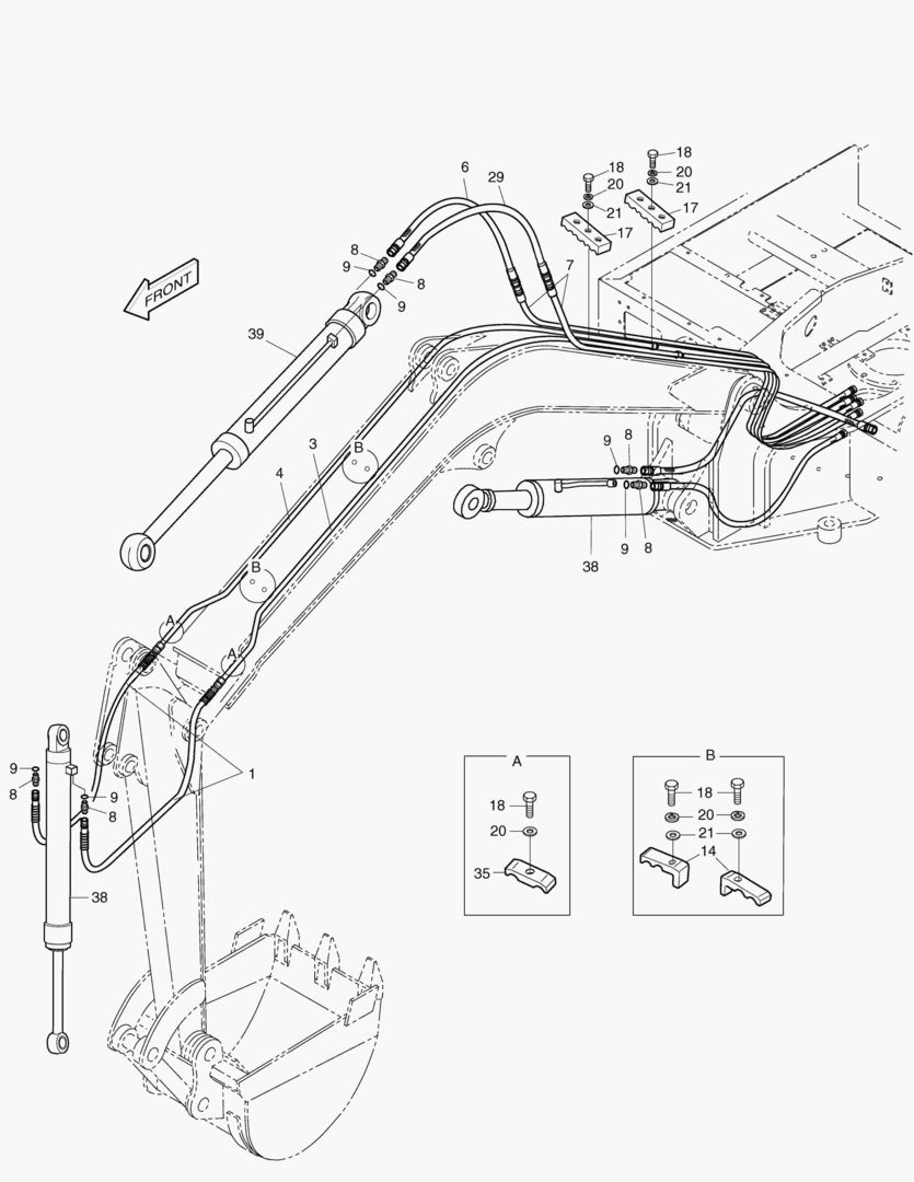 6240 FRONT PIPING-BOOM3.0m+ARM1.6m [1945~]