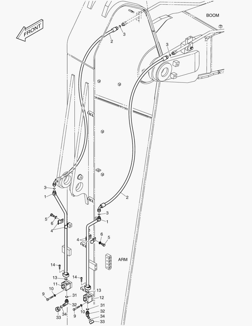 ГИДРОСИСТЕМА РУКОЯТИ - ВРАЩЕНИЕ(РУКОЯТЬ-3.75 м)