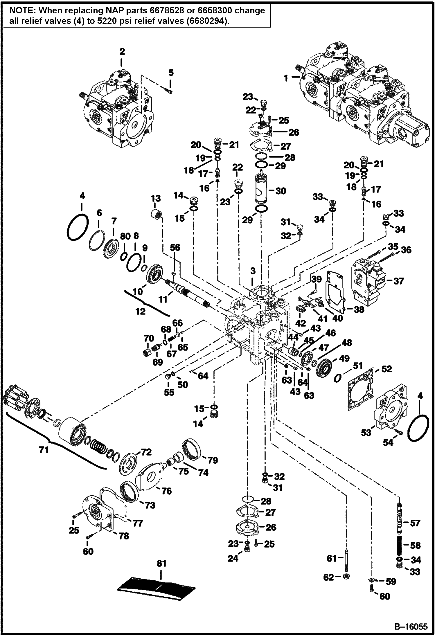 ГИДРОСТАТИЧЕСКИЙ НАСОС (РУЛЕВОЕ УПРАВЛЕНИЕ С УСИЛИТЕЛЕМ) (ЛЕВАЯ ПОЛОВИНА)