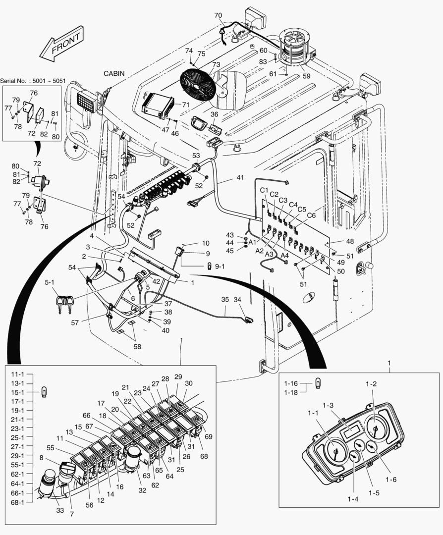 Схема ЭЛЕКТРИЧЕСКИЕ ЗАПЧАСТИ - КАБИНА