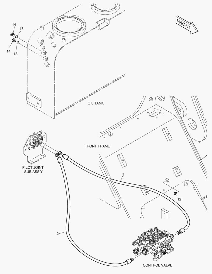 ТРУБОПРОВОД СЕРВОУПРАВЛЕНИЯ - 2 КАТУШКИ