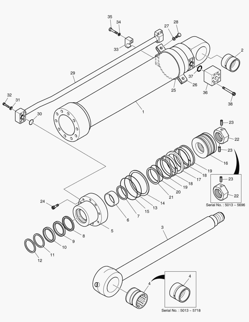 4271 BUCKET CYLINDER - ARM 2.4m [5013~5915]