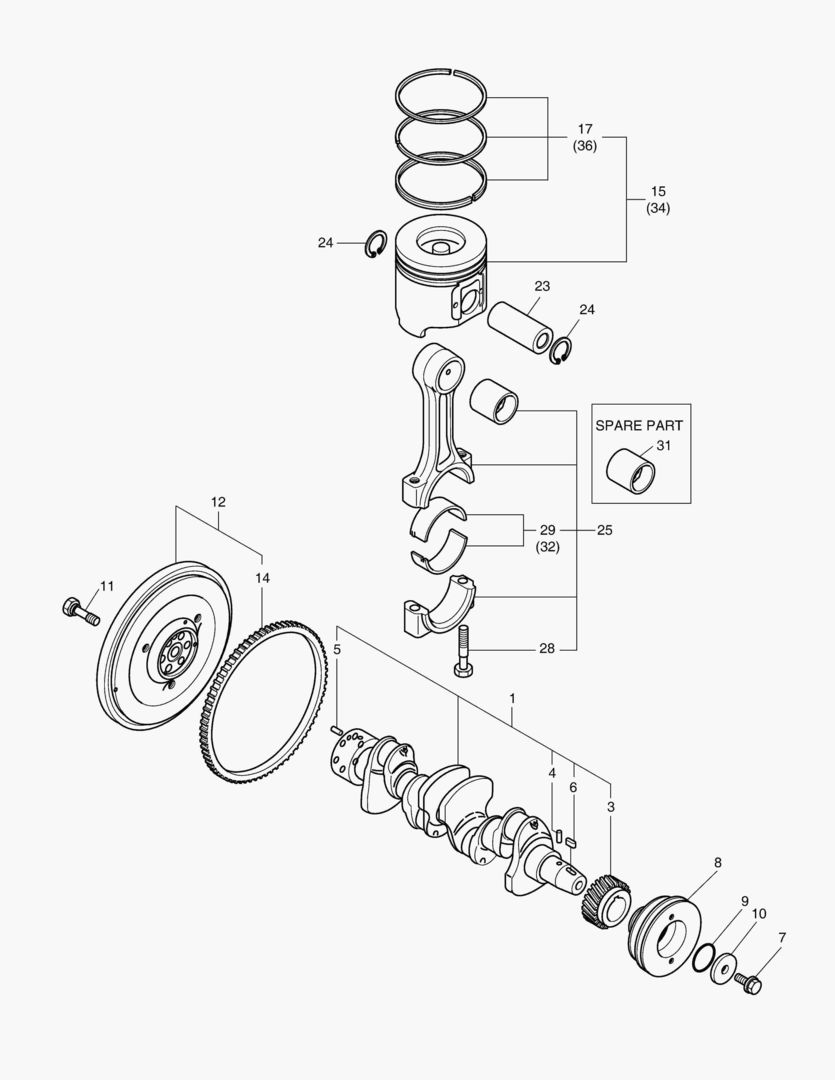 008 CRANK SHAFT & PISTON