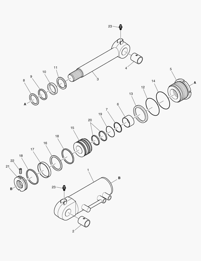 Схема ЦИЛИНДР БУЛЬДОЗЕРА - ПРАВОСТОРОННИЙ