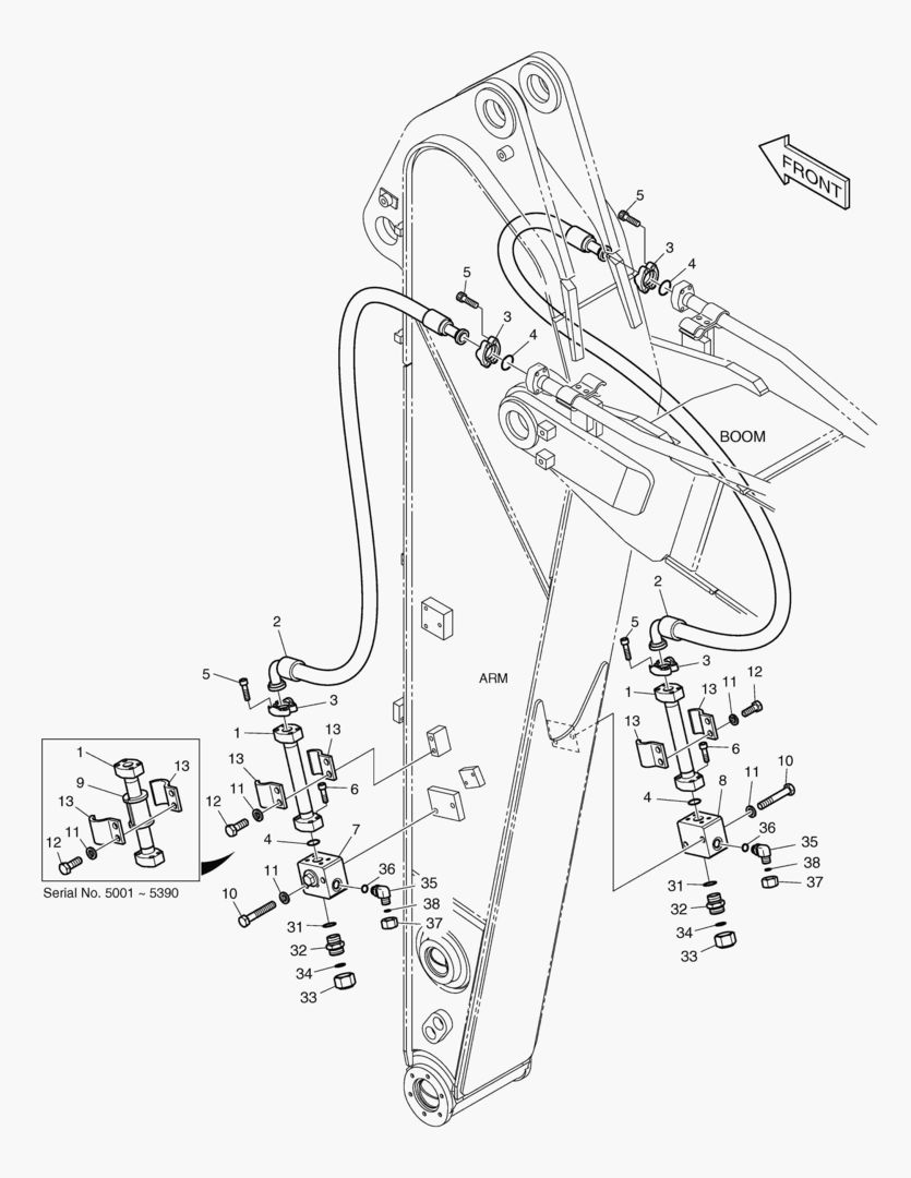 6670 ARM PIPING - ARM 2.4m(ONE & TWO WAY)