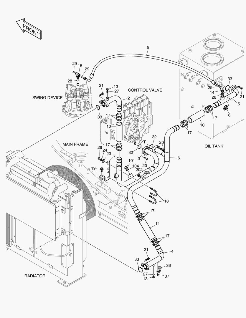 1260 OIL COOLER PIPING(2) - OIL COOLER