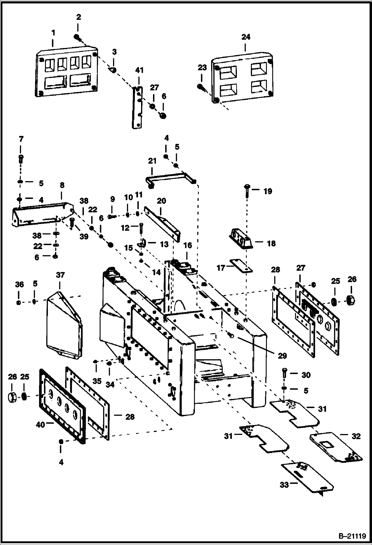 КРЕПЕЖНЫЕ ДЕТАЛИ РАМЫ ШАССИ ПРАВАЯ СТОРОНА