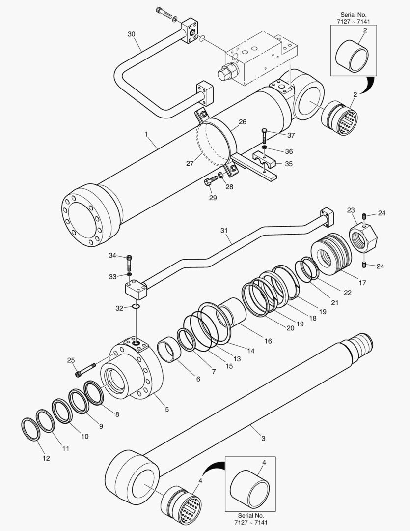 Спецтехника 4411 BOOM CYLINDER - L.H.(LOCK VALVE) [7127~]