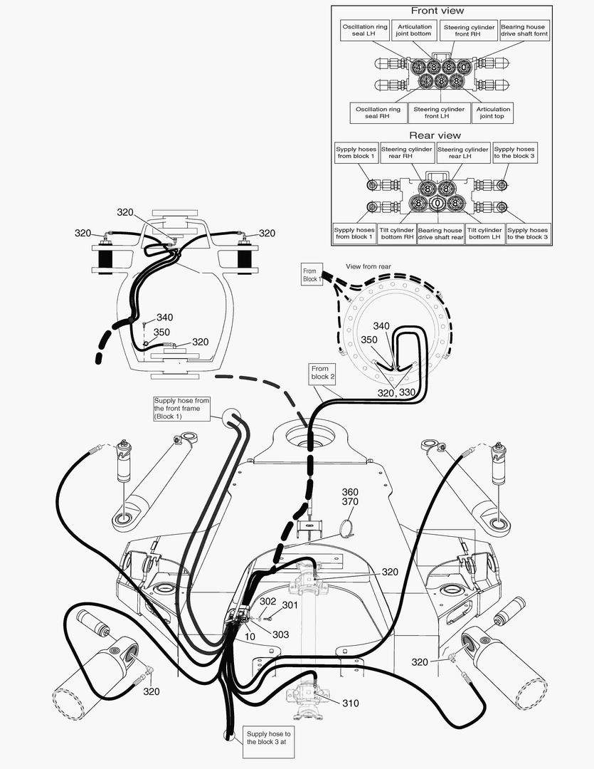 G490-30 CENTRAL LUBRICATION,REAR FRAME [ 8X0646 ~ ]