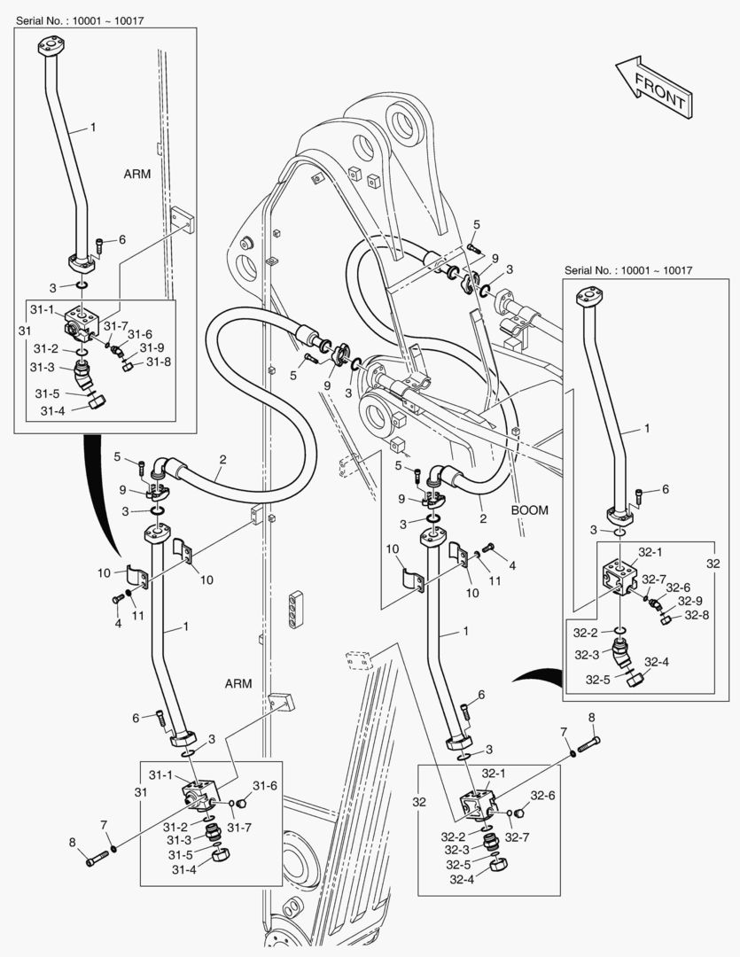 6890 ARM PIPING - ONE & TWO WAY(ARM 2.95m)