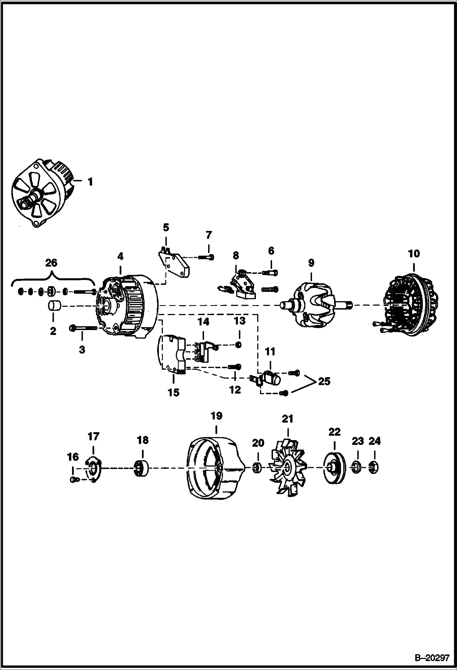 Схема ГЕНЕРАТОР ПЕРЕМЕННОГО ТОКА (DELCO 1105063) (ЗАКРЫТ)
