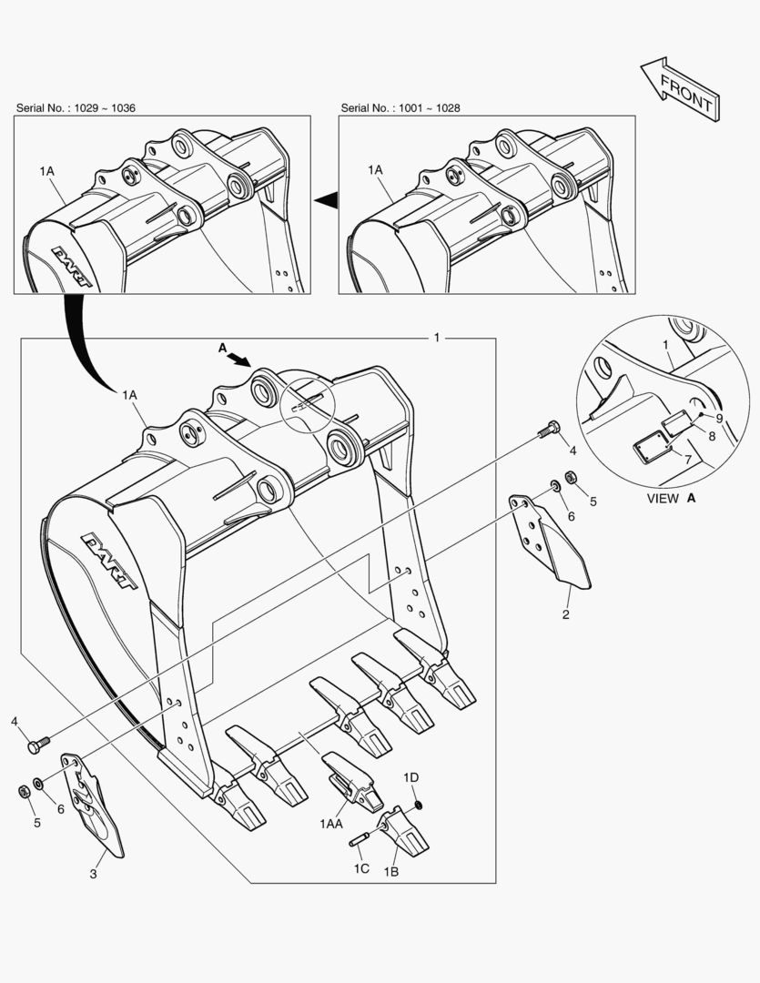 6940 BUCKET ASS`Y - 1.32mВі(57`) - SIDE PIN