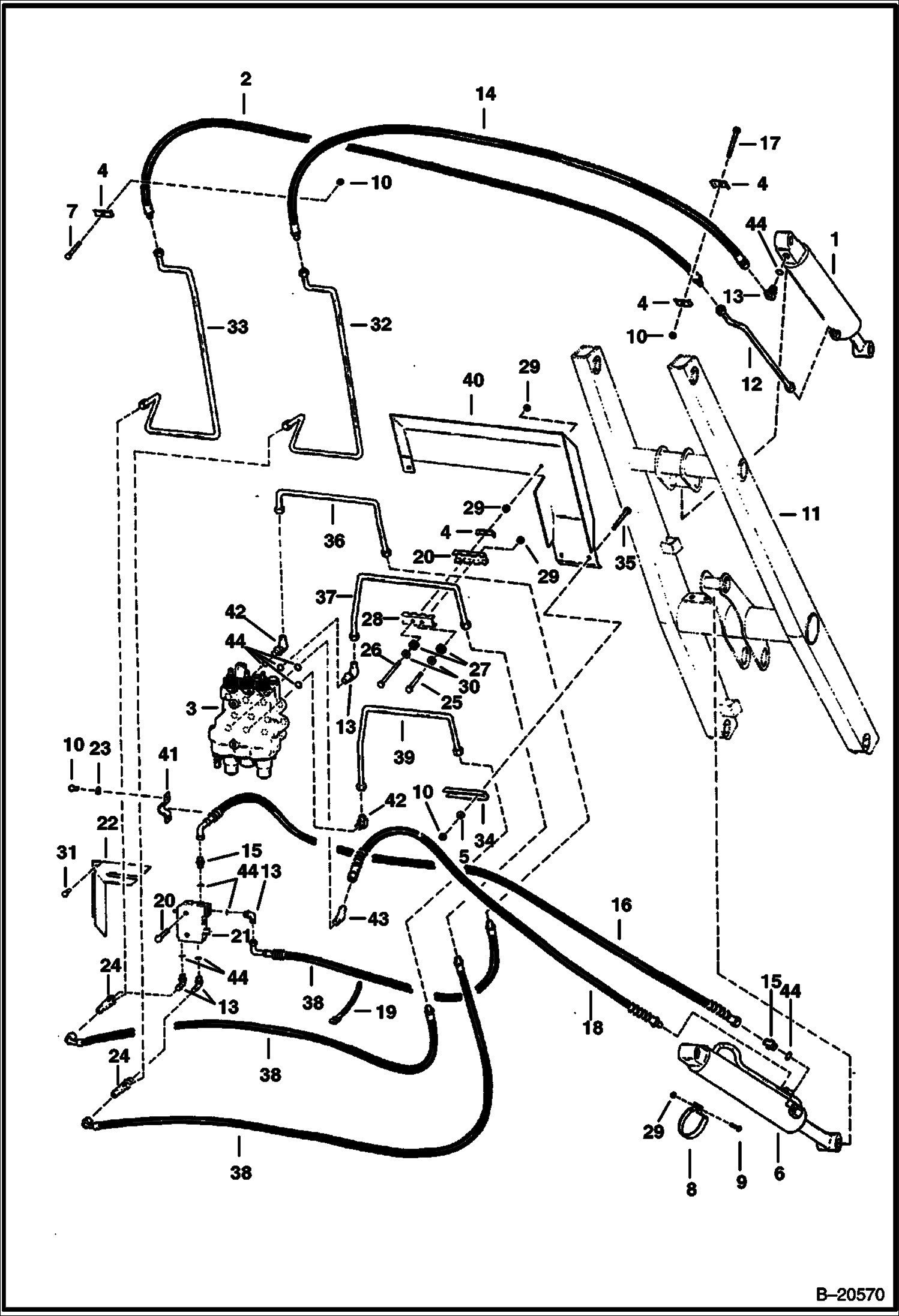 ГИДРАВЛИКА ПОДЪЕМНОЙ РУКОЯТИ (СЕРИЙНЫЙ НОМЕР 12027 И ВЫШЕ)