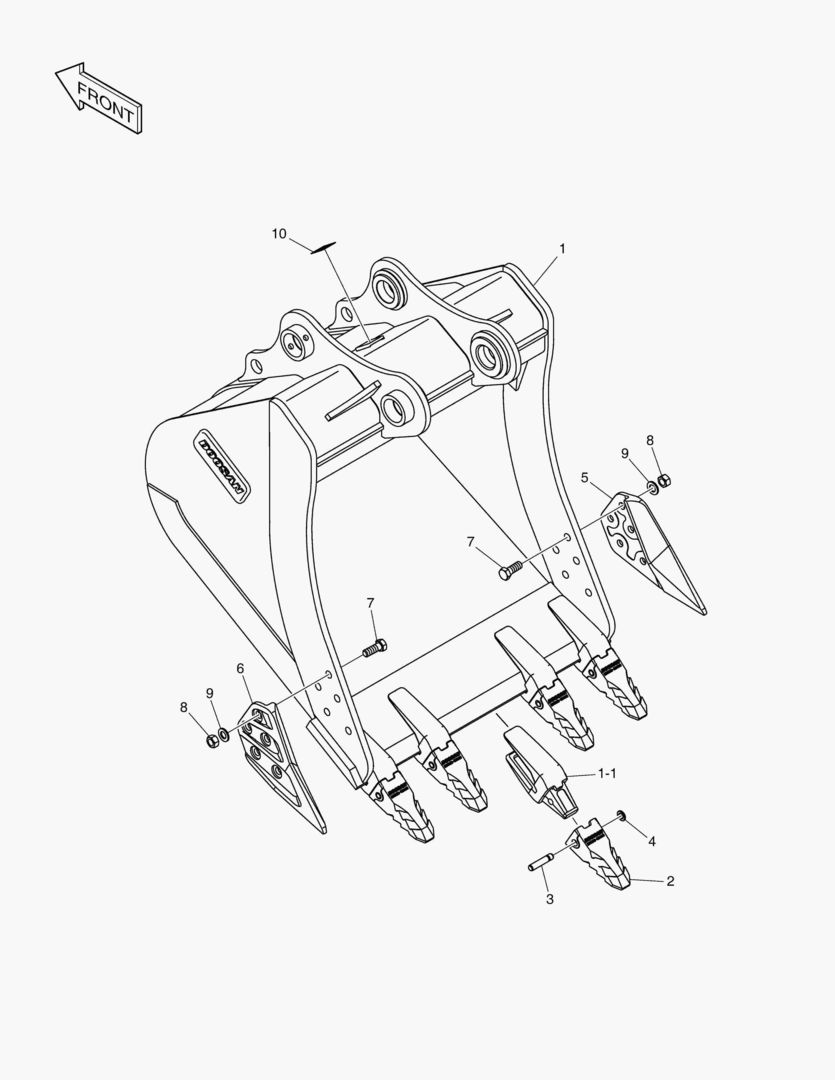 6841 BUCKET ASS`Y - 0.92mВі - H CLASS BUCKET FLAT [18654~]