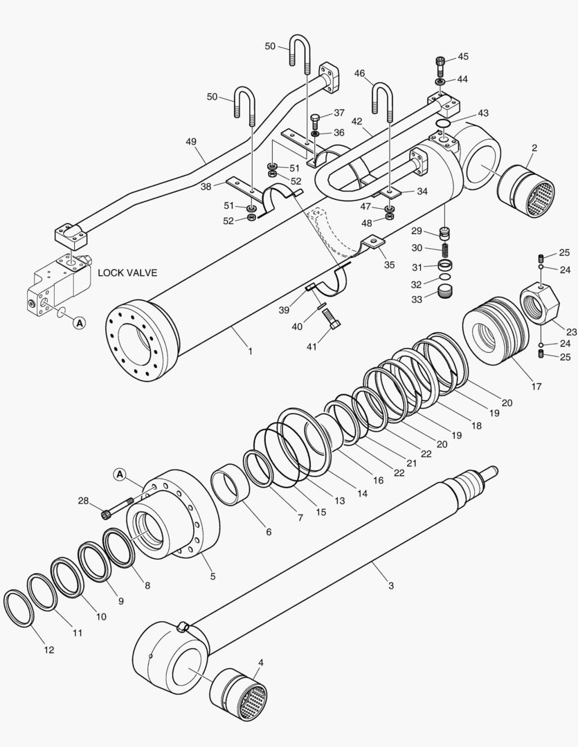 ЦИЛИНДР РУКОЯТИ - ГИДРОЗАМОК(СТРЕЛА 6.3 м)