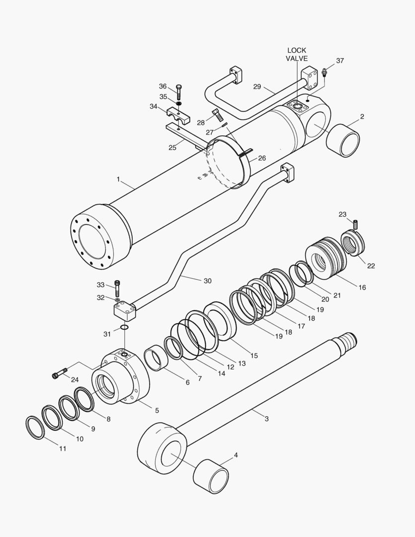 ЦИЛИНДР СТРЕЛЫ(ПРАВОСТОРОННИЙ)-ГИДРОЗАМОК