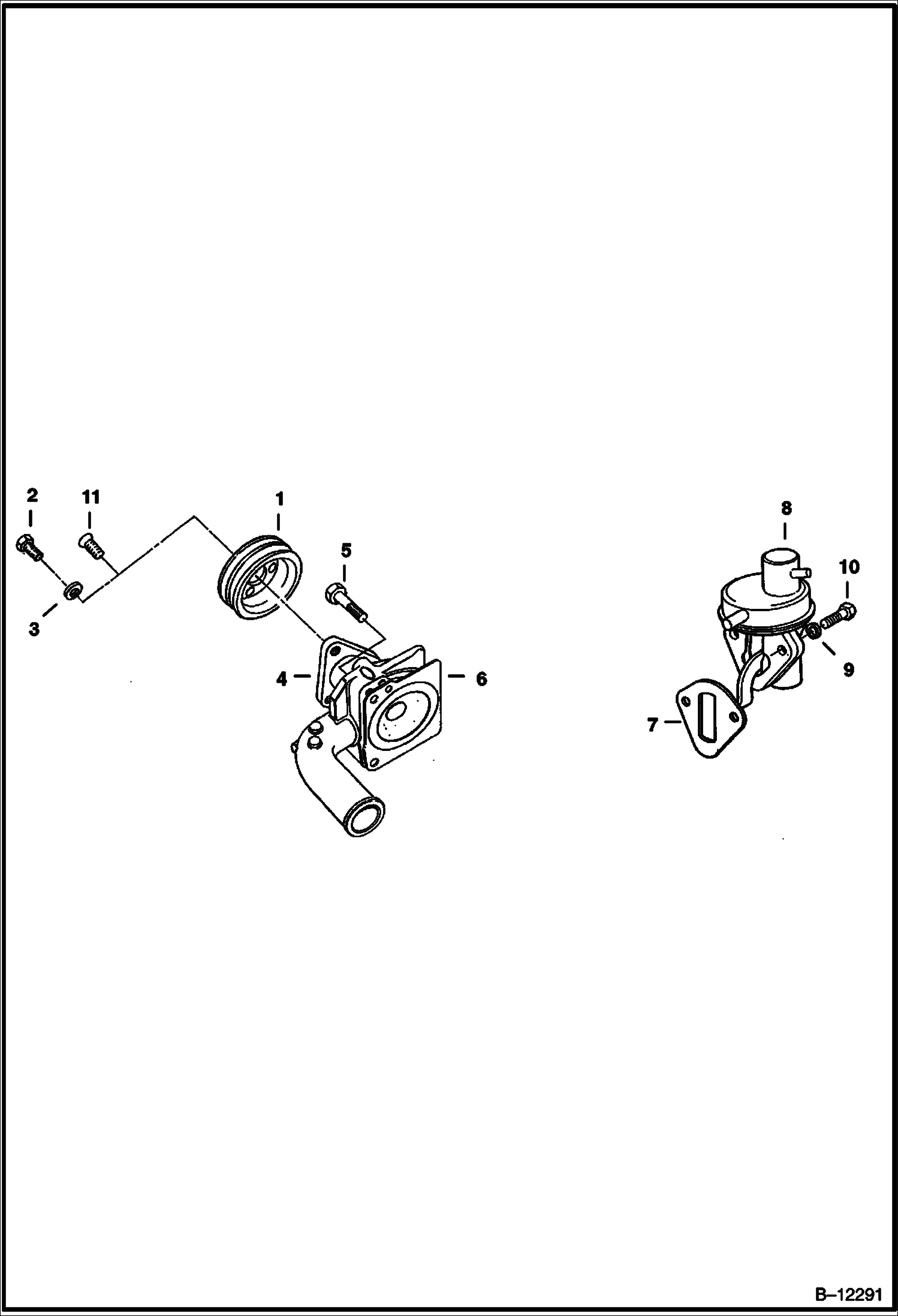 ТОПЛИВНАЯ СИСТЕМА И ВОДЯНАЯ ПОМПА (СЕРИЙНЫЙ НОМЕР 11999 И НИЖЕ)